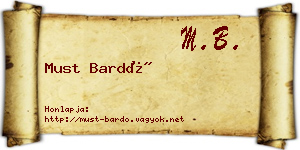 Must Bardó névjegykártya